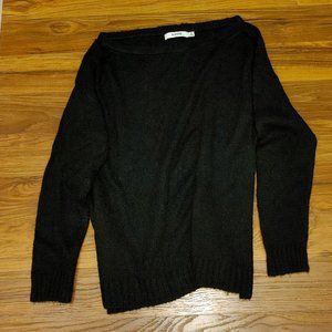 women's Just Fab black boat-neck sweater